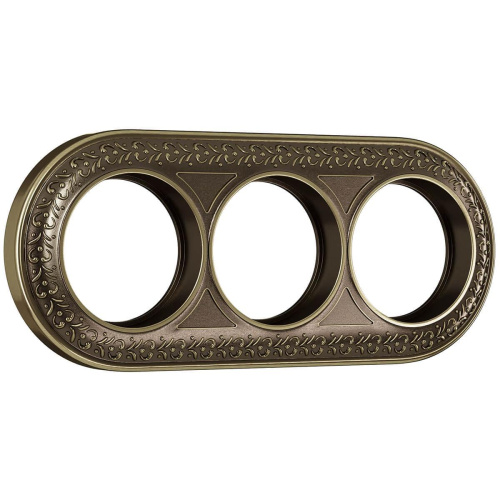 Рамка Werkel Antik Runda на 3 поста бронза WL70-frame-03 4690389106545 Рамка Werkel Antik Runda на 3 поста бронза WL70-frame-03 4690389106545