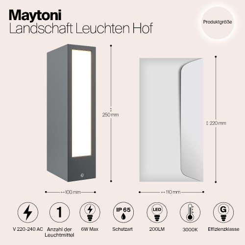 Уличный светодиодный светильник Maytoni Hof O422FL-L6GF Уличный светодиодный светильник Maytoni Hof O422FL-L6GF