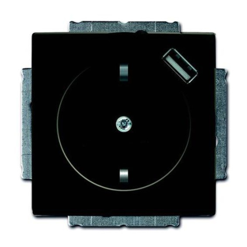 Розетка ABB Basic55 Schuko с/з 16A 250V со шторками USB безвинтовой зажим chateau-чeрный 2CKA002011A6195 Розетка ABB Basic55 Schuko с/з 16A 250V со шторками USB безвинтовой зажим chateau-чeрный 2CKA002011A6195