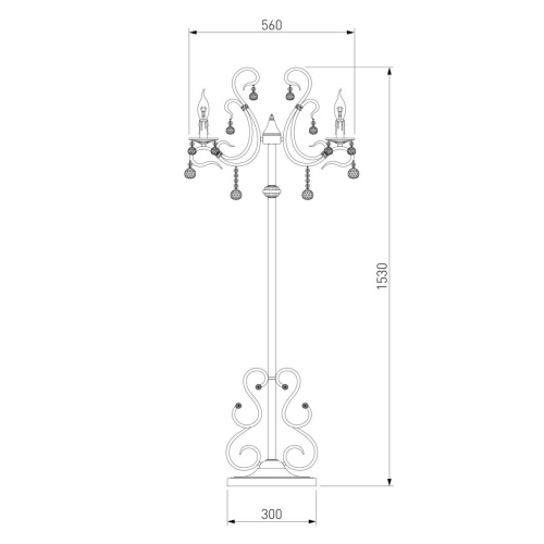 Торшер Eurosvet 12505/3F античная бронза Strotskis Торшер Eurosvet 12505/3F античная бронза Strotskis