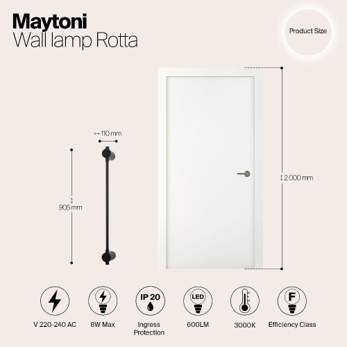 Бра Maytoni Rotta MOD413WL-L8B3K Бра Maytoni Rotta MOD413WL-L8B3K
