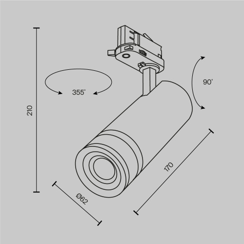 Трековый светильник Technical TR198-3-20W2.7K-Z-W Трековый светильник Technical TR198-3-20W2.7K-Z-W