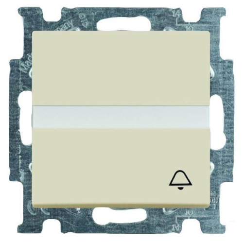 Выключатель кнопочный одноклавишный ABB Basic55 10A 250V Звонок слоновая кость 2CKA001413A1087