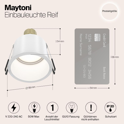Встраиваемый светильник Maytoni Reif DL049-01W Встраиваемый светильник Maytoni Reif DL049-01W