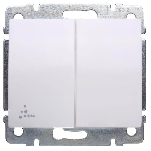 Переключатель двухклавишный на 2 направления Legrand Galea Life 10A 250V IP44 белый 771022 Переключатель двухклавишный на 2 направления Legrand Galea Life 10A 250V IP44 белый 771022
