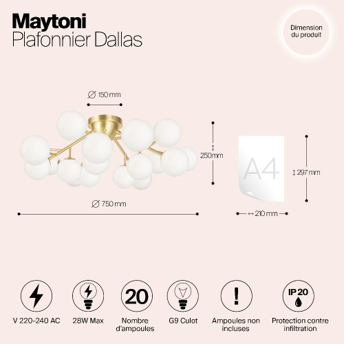 Потолочный светильник Maytoni MOD545CL-20BS Потолочный светильник Maytoni MOD545CL-20BS