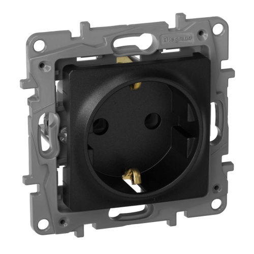 Розетка 2К+З Legrand Etika 16A 250V с/з винтовой зажим немецкий стандарт антрацит 672621 Розетка 2К+З Legrand Etika 16A 250V с/з винтовой зажим немецкий стандарт антрацит 672621