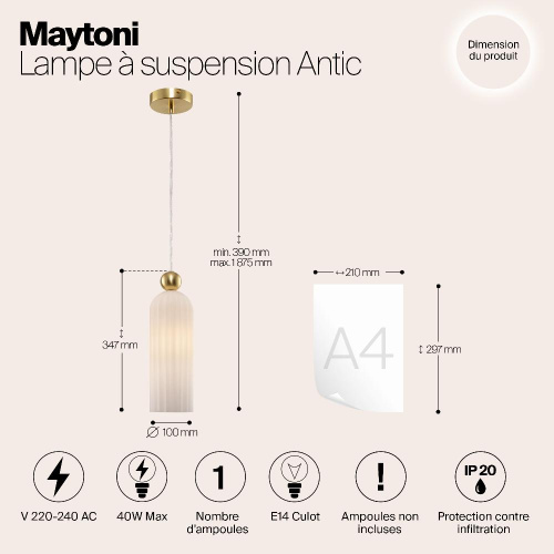Подвесной светильник Maytoni Antic MOD302PL-01W Подвесной светильник Maytoni Antic MOD302PL-01W
