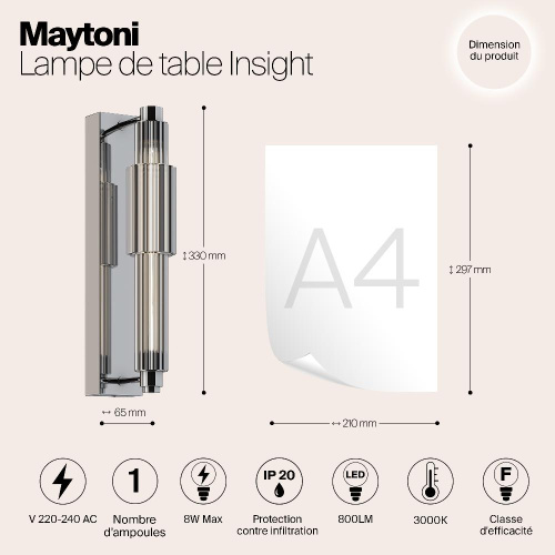 Настенный светильник Maytoni Verticale MOD308WL-L9CH3K Настенный светильник Maytoni Verticale MOD308WL-L9CH3K