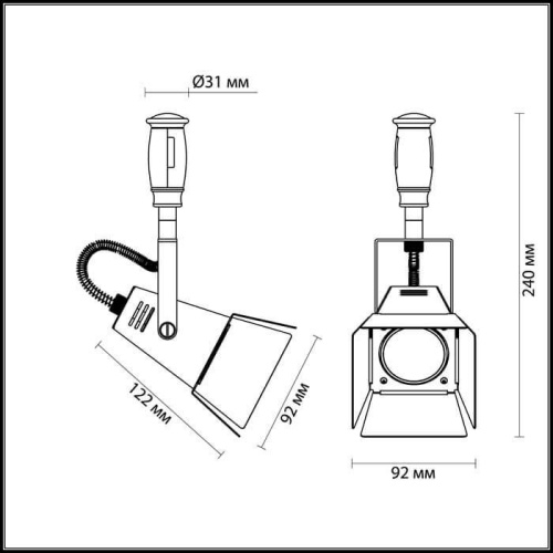 Трековый светильник Odeon Light Flexi Techno Pro 3631/1 Трековый светильник Odeon Light Flexi Techno Pro 3631/1