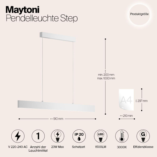 Подвесной светодиодный светильник Maytoni Step P010PL-L23W Подвесной светодиодный светильник Maytoni Step P010PL-L23W