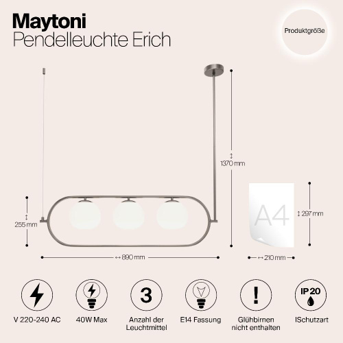 Подвесной светильник Maytoni MOD221PL-03N Подвесной светильник Maytoni MOD221PL-03N