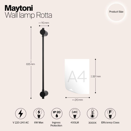 Бра Maytoni Rotta MOD413WL-L6B3K