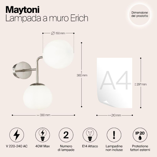 Бра Maytoni Erich MOD221-WL-02-N Бра Maytoni Erich MOD221-WL-02-N