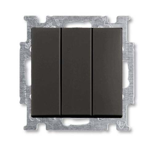 Выключатель трехклавишный ABB Basic55 16A 250V chateau-черный 2CKA001012A2173