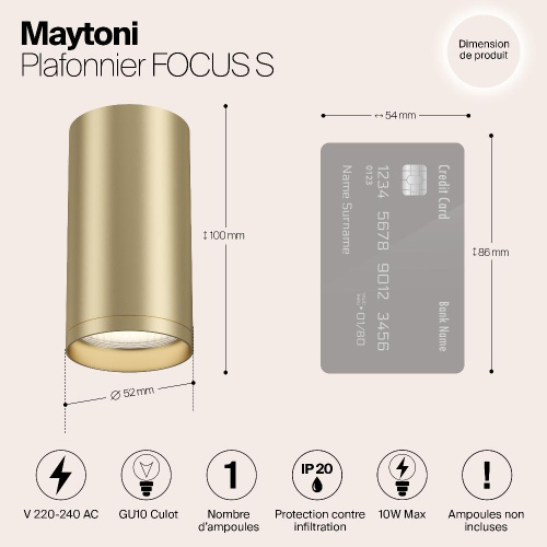 Потолочный светильник Maytoni Focus S C052CL-01MG Потолочный светильник Maytoni Focus S C052CL-01MG