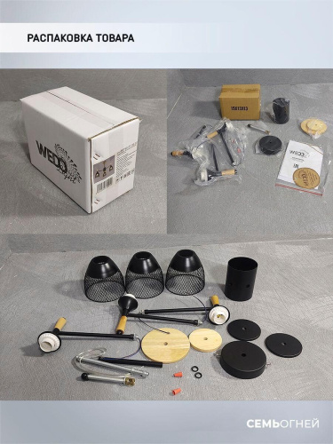 Потолочная люстра Seven Fires Adion WD3500/3C-BK Потолочная люстра Seven Fires Adion WD3500/3C-BK