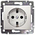 Розетка 2К+3 Legrand Valena 16A 250V с/з со шторками безвинтовой зажим алюминий 770211