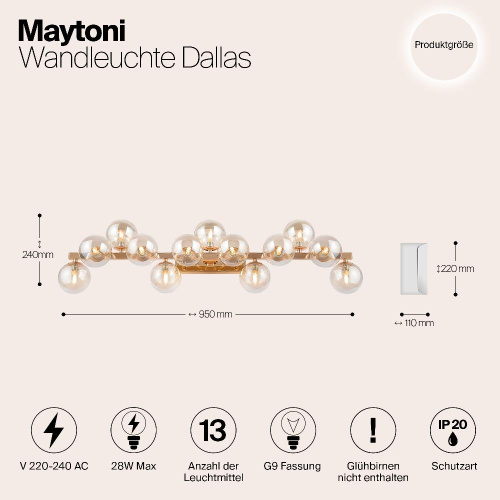 Бра Maytoni Dallas MOD547WL-13G Бра Maytoni Dallas MOD547WL-13G