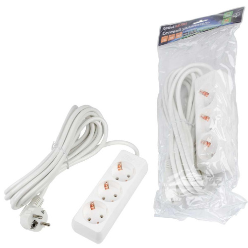 Удлинитель Uniel Ultra 3гн х 5м с/з S-GCU3-5 White UL-00010002 Удлинитель Uniel Ultra 3гн х 5м с/з S-GCU3-5 White UL-00010002