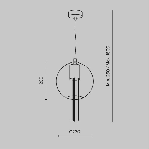 Подвесной светильник Maytoni Flusso P095PL-01BZ1 Подвесной светильник Maytoni Flusso P095PL-01BZ1
