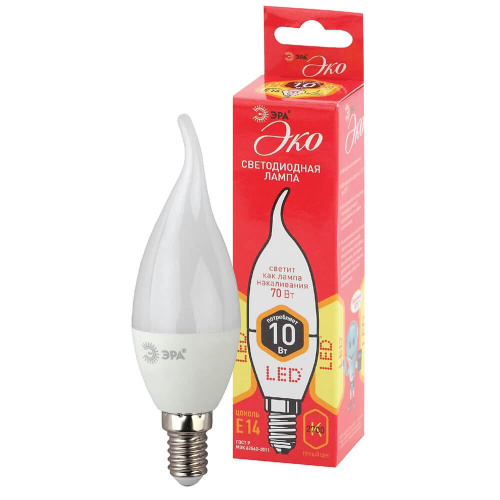 Лампа светодиодная ЭРА E14 10W 2700K матовая ECO LED BXS-10W-827-E14 Б0040885 Лампа светодиодная ЭРА E14 10W 2700K матовая ECO LED BXS-10W-827-E14 Б0040885