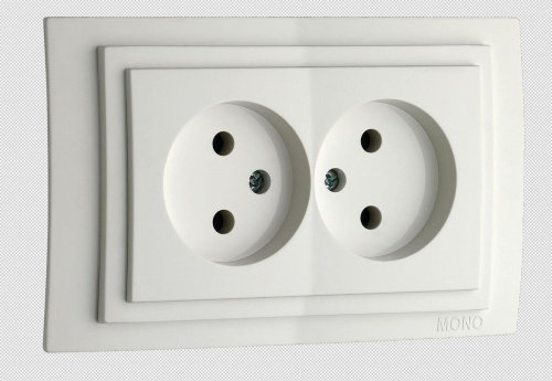 Розетка 2К двойная Mono Electric Larissa 16A 250V винтовое подключение белый 103-191905-121 Розетка 2К двойная Mono Electric Larissa 16A 250V винтовое подключение белый 103-191905-121