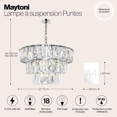 Подвесная люстра Maytoni Puntes MOD043PL-18CH Подвесная люстра Maytoni Puntes MOD043PL-18CH