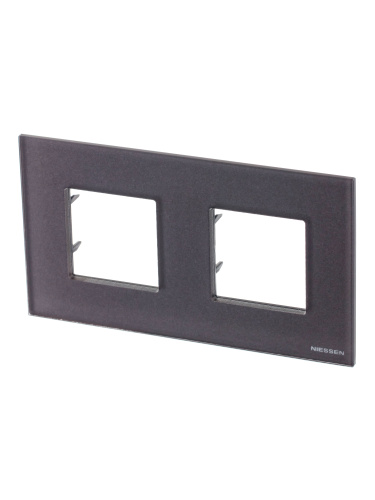 Рамка 2-постовая ABB Zenit стекло кофейное 2CLA227200N3701