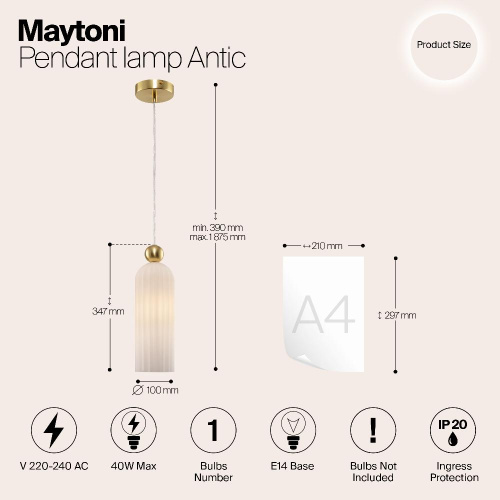 Подвесной светильник Maytoni Antic MOD302PL-01W Подвесной светильник Maytoni Antic MOD302PL-01W