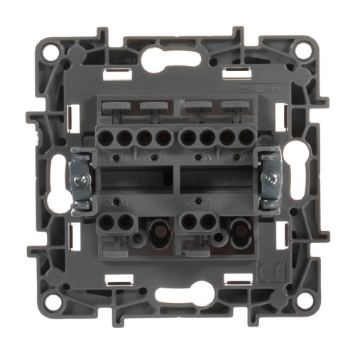 Переключатель двухклавишный Legrand Etika 10A 250V алюминий 672412 Переключатель двухклавишный Legrand Etika 10A 250V алюминий 672412