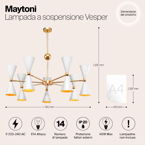 Подвесная люстра Maytoni Vesper MOD108PL-14WG