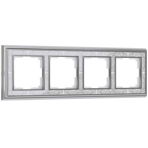 Рамка на 4 поста хром/белый Werkel W0041431 4690389159459 Рамка на 4 поста хром/белый Werkel W0041431 4690389159459