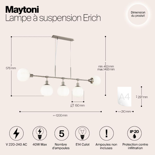 Подвесной светильник Maytoni MOD221-PL-05-N Подвесной светильник Maytoni MOD221-PL-05-N