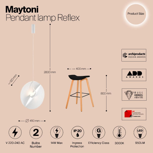 Подвесной светильник Maytoni MOD154PL-L6W3K Подвесной светильник Maytoni MOD154PL-L6W3K