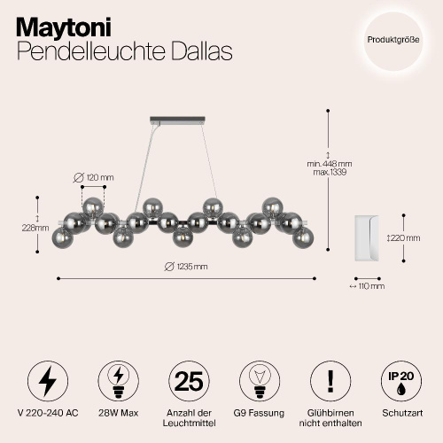 Подвесная люстра Maytoni Dallas MOD547PL-25CH Подвесная люстра Maytoni Dallas MOD547PL-25CH