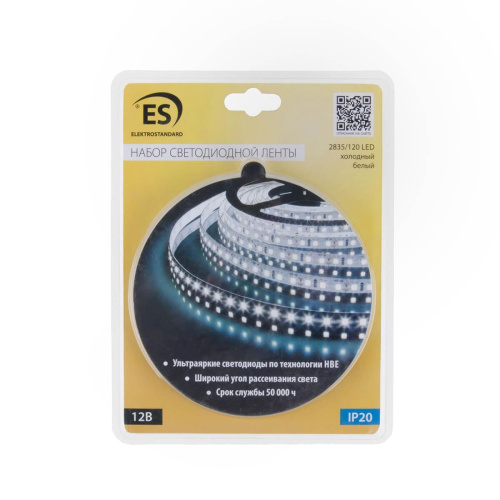 Светодиодная лента Elektrostandard 9,6W/m 120LED/m 2835SMD холодный белый 5M a049844 Светодиодная лента Elektrostandard 9,6W/m 120LED/m 2835SMD холодный белый 5M a049844