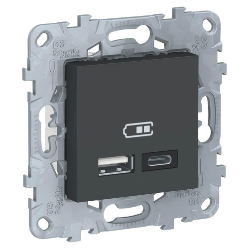 Розетка компьютерная USBx2 Schneider Electric Unica New тип А+С NU501854 Розетка компьютерная USBx2 Schneider Electric Unica New тип А+С NU501854