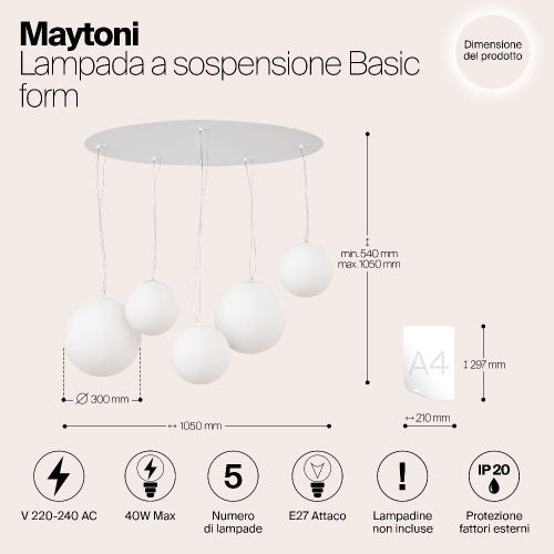 Подвесной светильник Maytoni MOD321PL-05W1 Подвесной светильник Maytoni MOD321PL-05W1