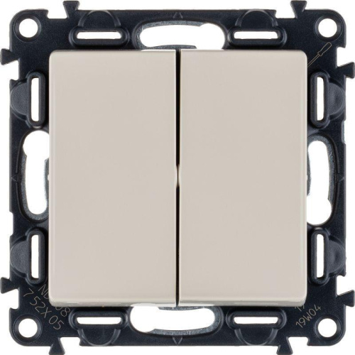 Выключатель двухклавишный Legrand Valena Life 10A 250V слоновая кость 752505 Выключатель двухклавишный Legrand Valena Life 10A 250V слоновая кость 752505