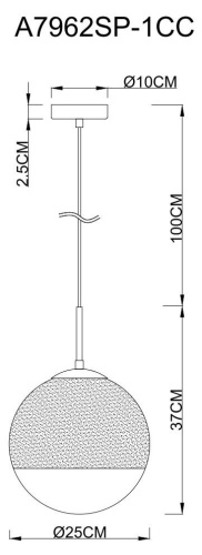 Подвесной светильник Arte Lamp Jupiter Chrome A7962SP-1CC Подвесной светильник Arte Lamp Jupiter Chrome A7962SP-1CC