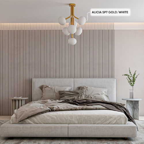 Подвесная люстра Crystal Lux ALICIA SP7 GOLD/WHITE Подвесная люстра Crystal Lux ALICIA SP7 GOLD/WHITE