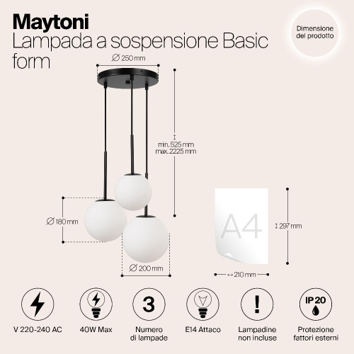 Подвесной светильник Maytoni MOD321PL-03B Подвесной светильник Maytoni MOD321PL-03B