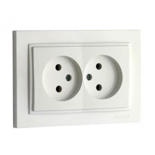 Розетка 2К двойная Mono Electric Despina 16A 250V винтовое подключение жемчуг 102-252505-121 Розетка 2К двойная Mono Electric Despina 16A 250V винтовое подключение жемчуг 102-252505-121