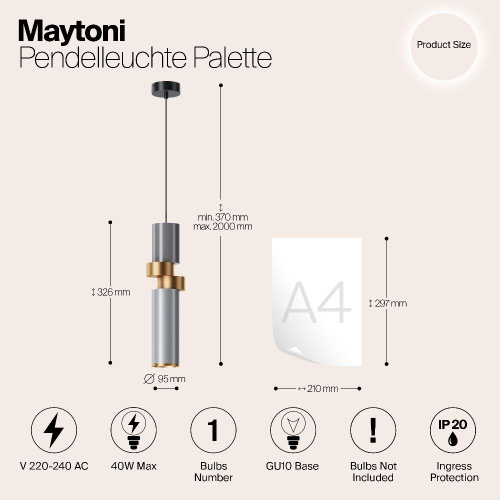 Подвесной светильник Maytoni Palette MOD303PL-01CFL2 Подвесной светильник Maytoni Palette MOD303PL-01CFL2
