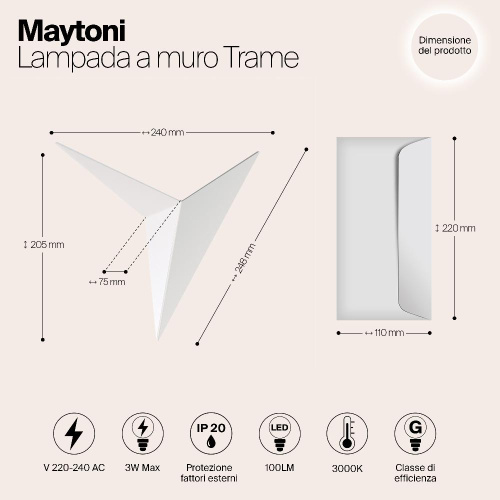 Настенный светодиодный светильник Maytoni Trame C808WL-L3W Настенный светодиодный светильник Maytoni Trame C808WL-L3W
