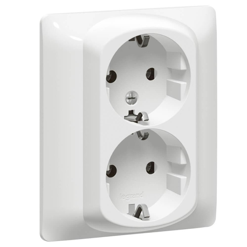 Розетка 2х2К+3 Legrand Galea Life 16A 250V с/з со шторками автоматические клеммы белая 771033 Розетка 2х2К+3 Legrand Galea Life 16A 250V с/з со шторками автоматические клеммы белая 771033