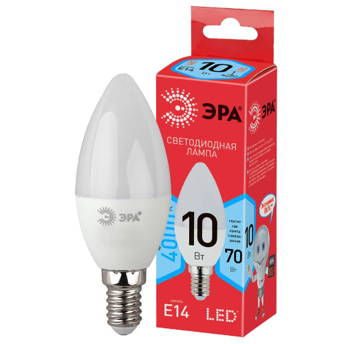 Лампа светодиодная ЭРА E14 10W 4000K матовая ECO LED B35-10W-840-E14 Б0032963 Лампа светодиодная ЭРА E14 10W 4000K матовая ECO LED B35-10W-840-E14 Б0032963