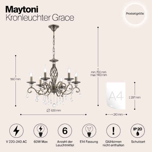 Люстра Maytoni RC247-PL-06-R