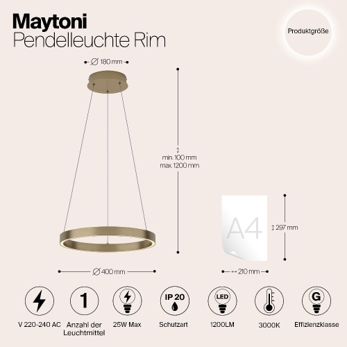 Подвесной светильник Maytoni MOD058PL-L22BS3K Подвесной светильник Maytoni MOD058PL-L22BS3K